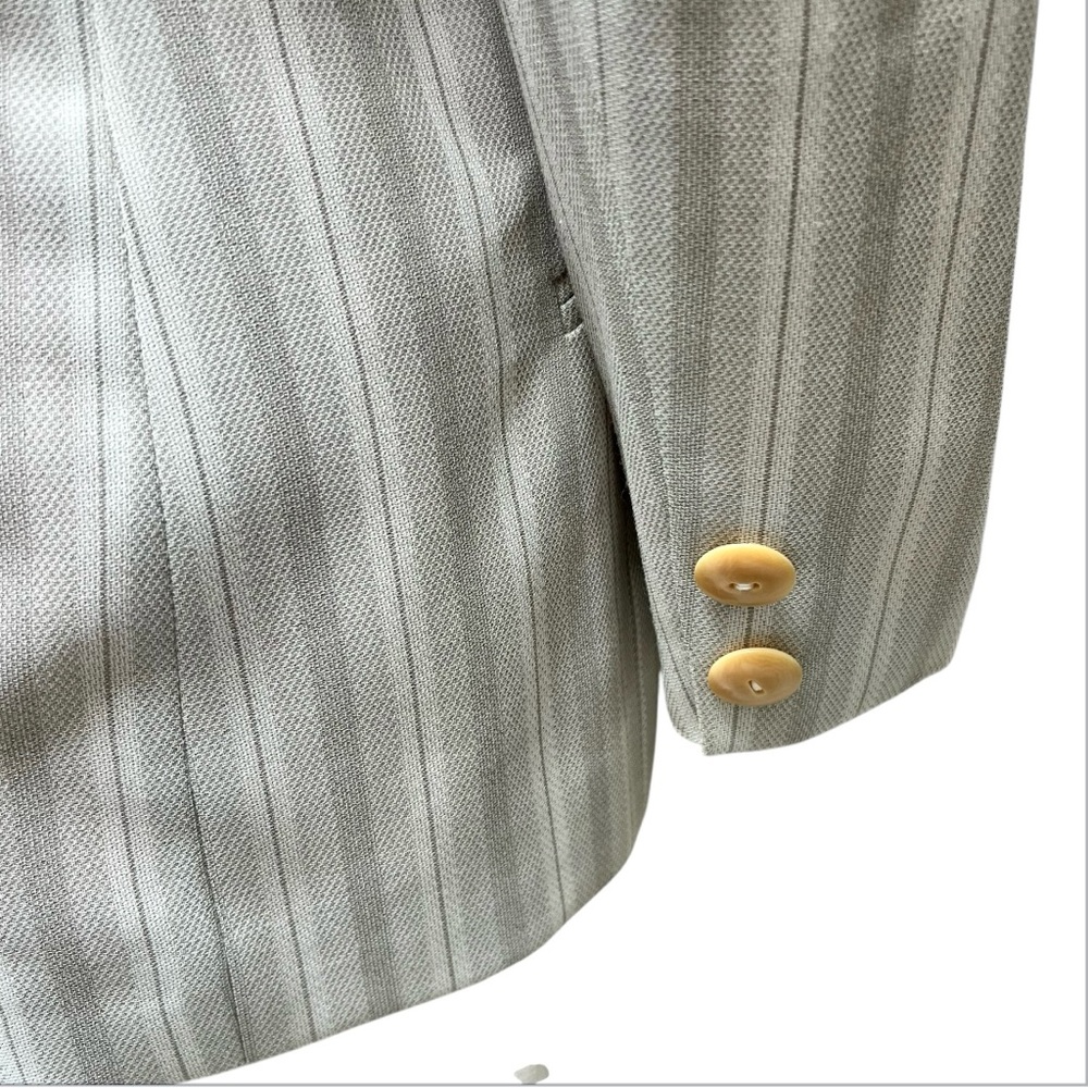 Vintage M Dequin PARIS Striped Double Breasted Blazer Old Money Quiet Luxury 90’ - Picture 9 of 17